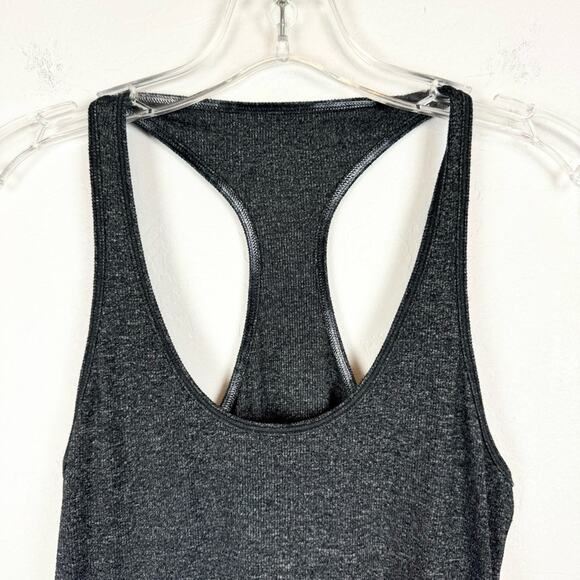 Lululemon Cool Racerback Heathered Deep Coal/Black Tank Top Size S/M Active Gym - Picture 3 of 6